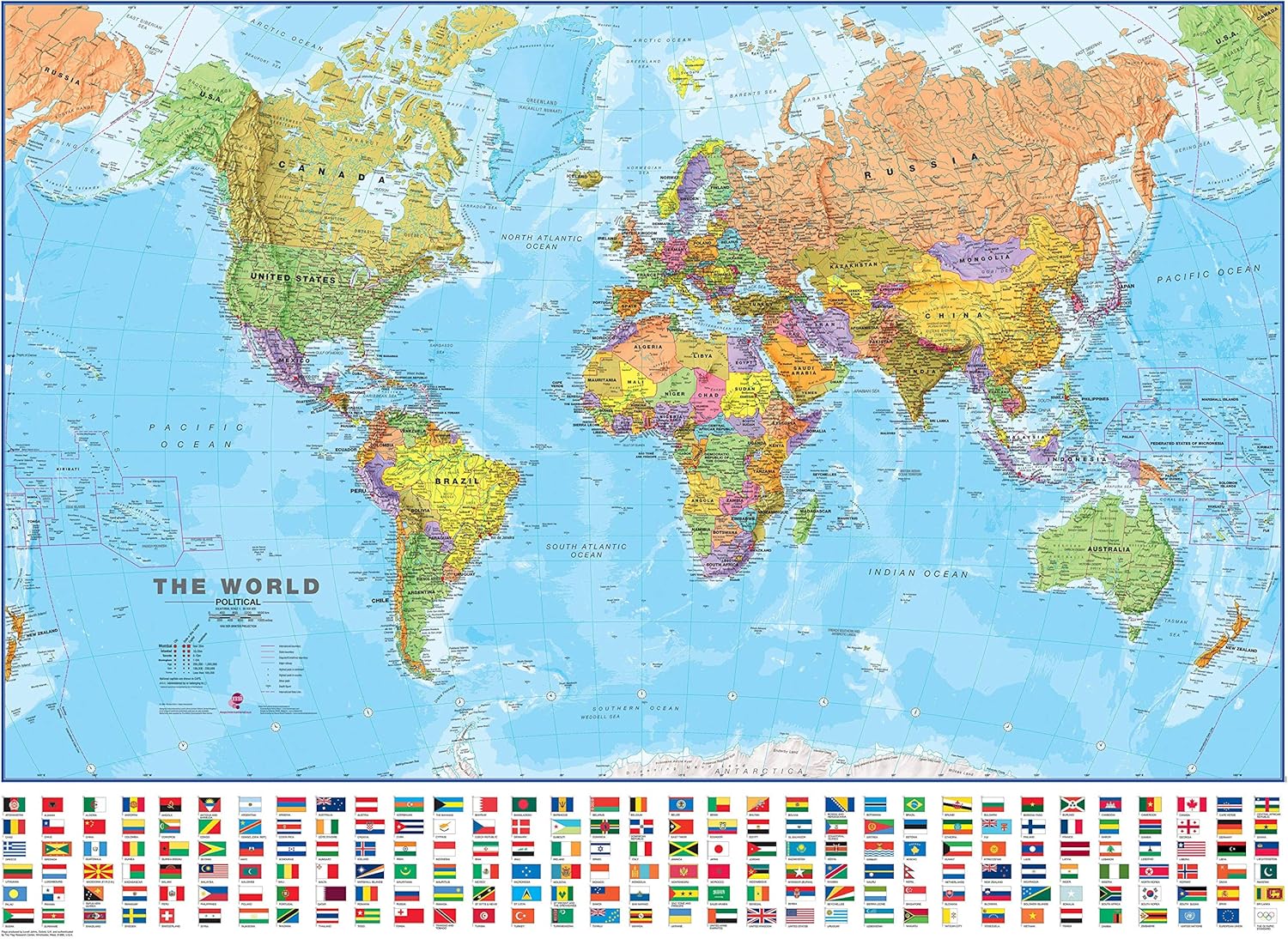 Carte du Monde Murale Éducative pour Enfants en anglais