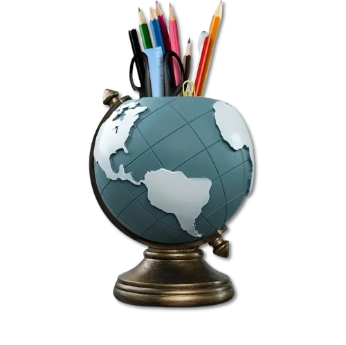 Globe terrestre Porte-Crayons Vintage – Décoration Bureau