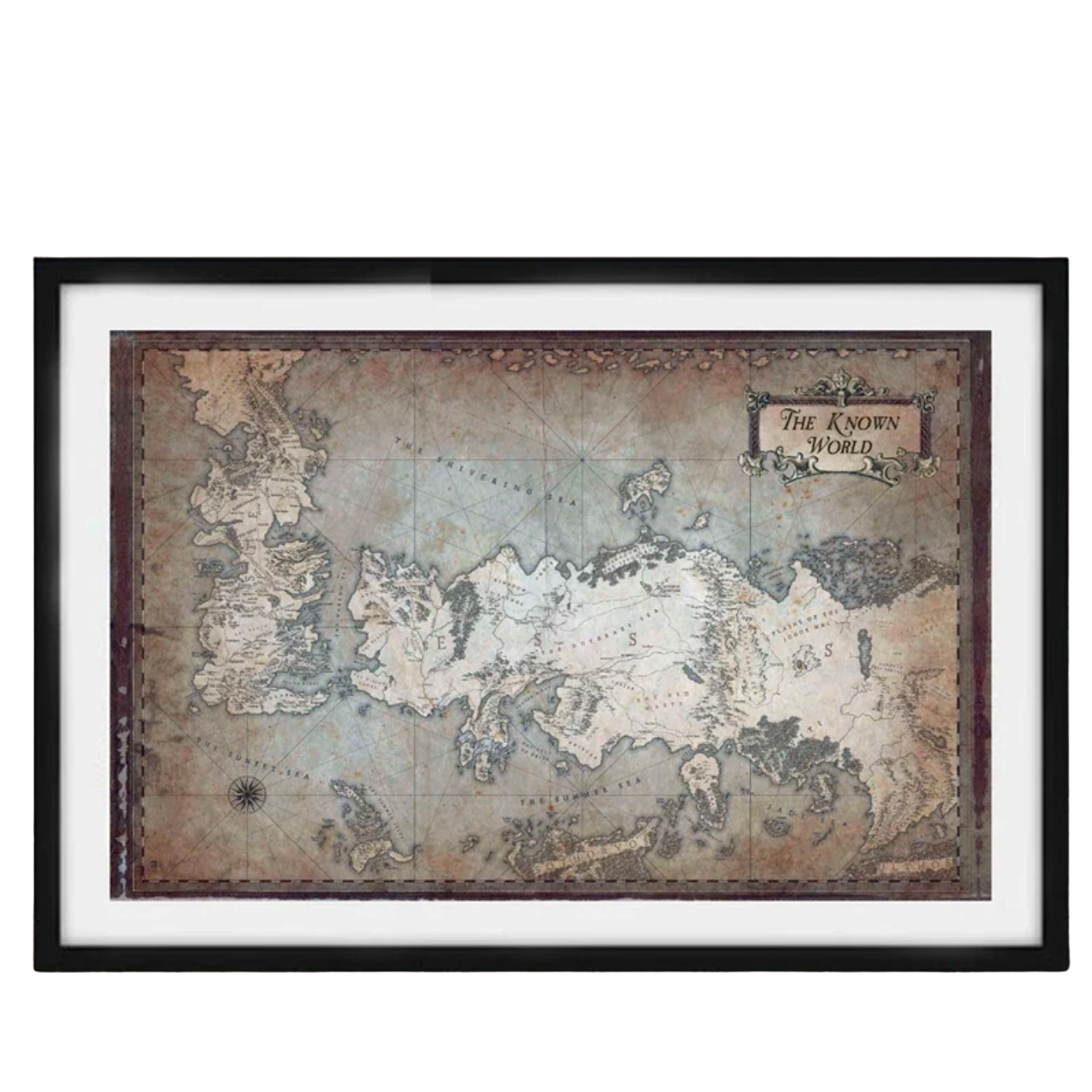 Carte du Monde Connu – Carte Murale Game of Thrones Vintage