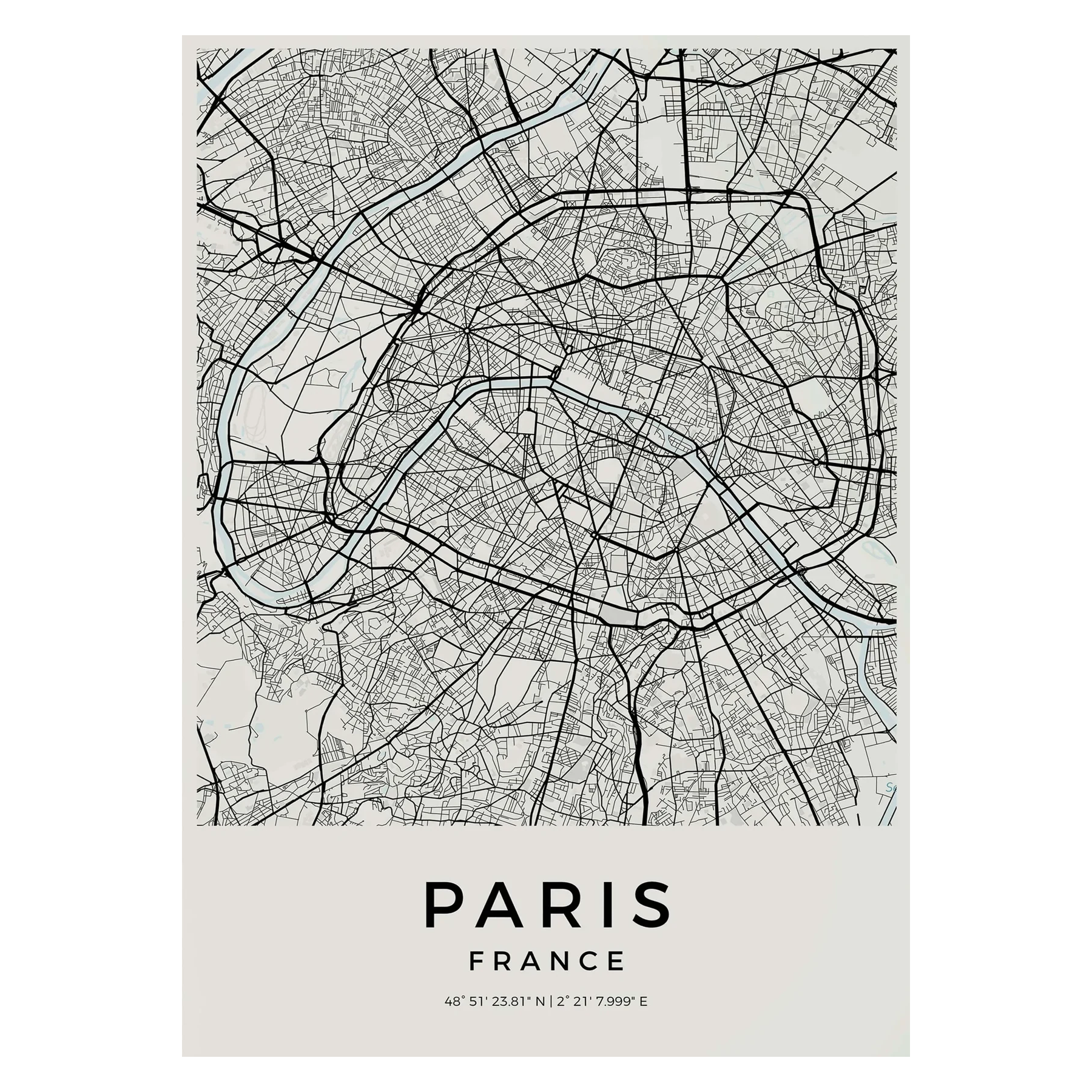 Carte de Paris – Affiche Murale vintage