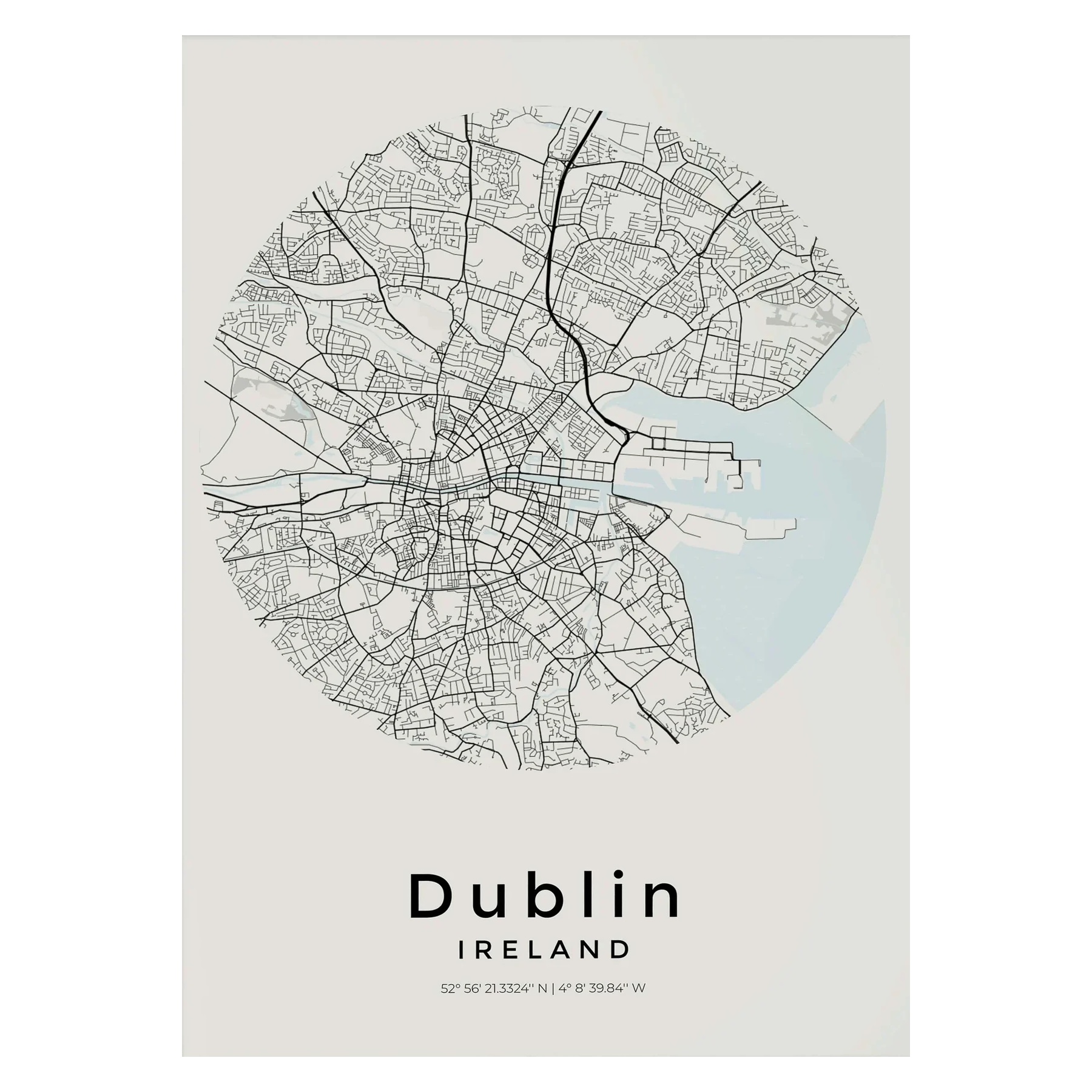 Carte de Dublin – Affiche Murale vintage