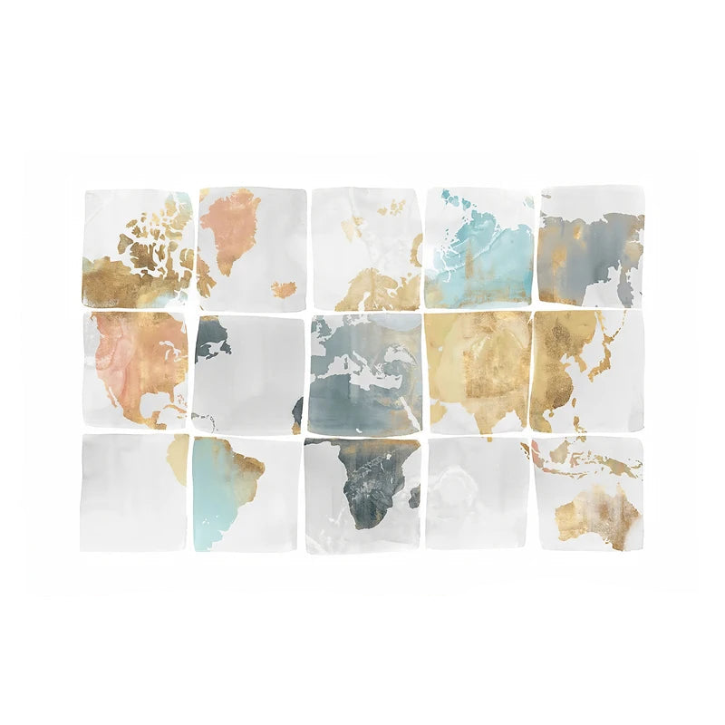 Carte du monde en aquarelle abstraite