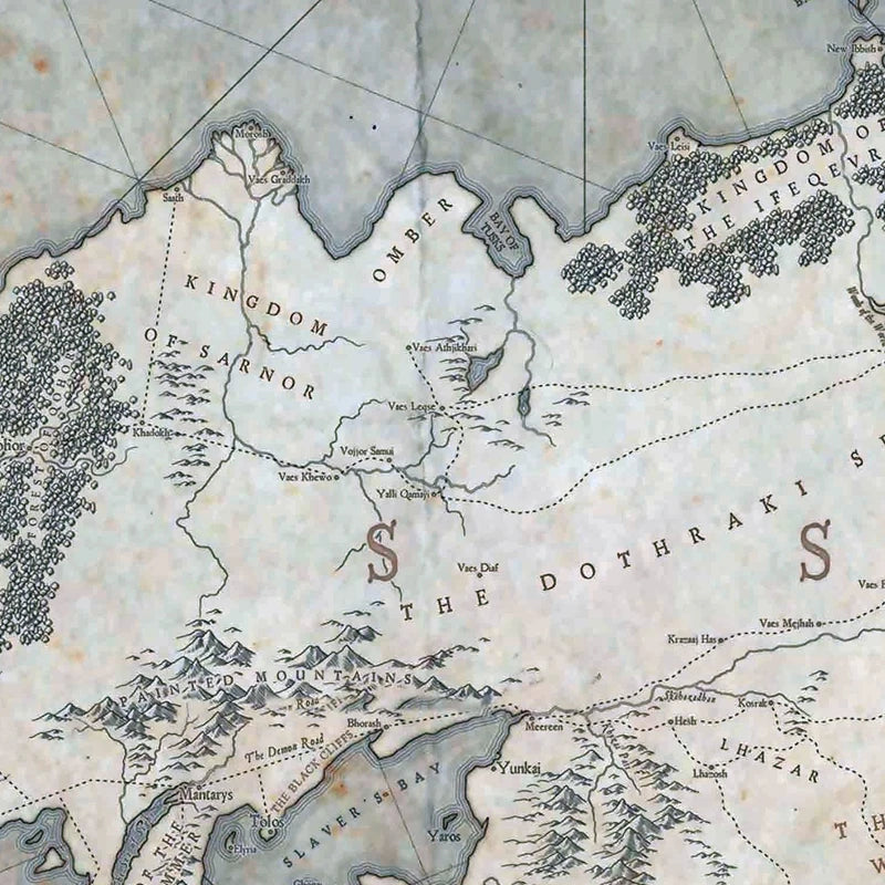 Carte du Monde Connu – Carte Murale Game of Thrones Vintage