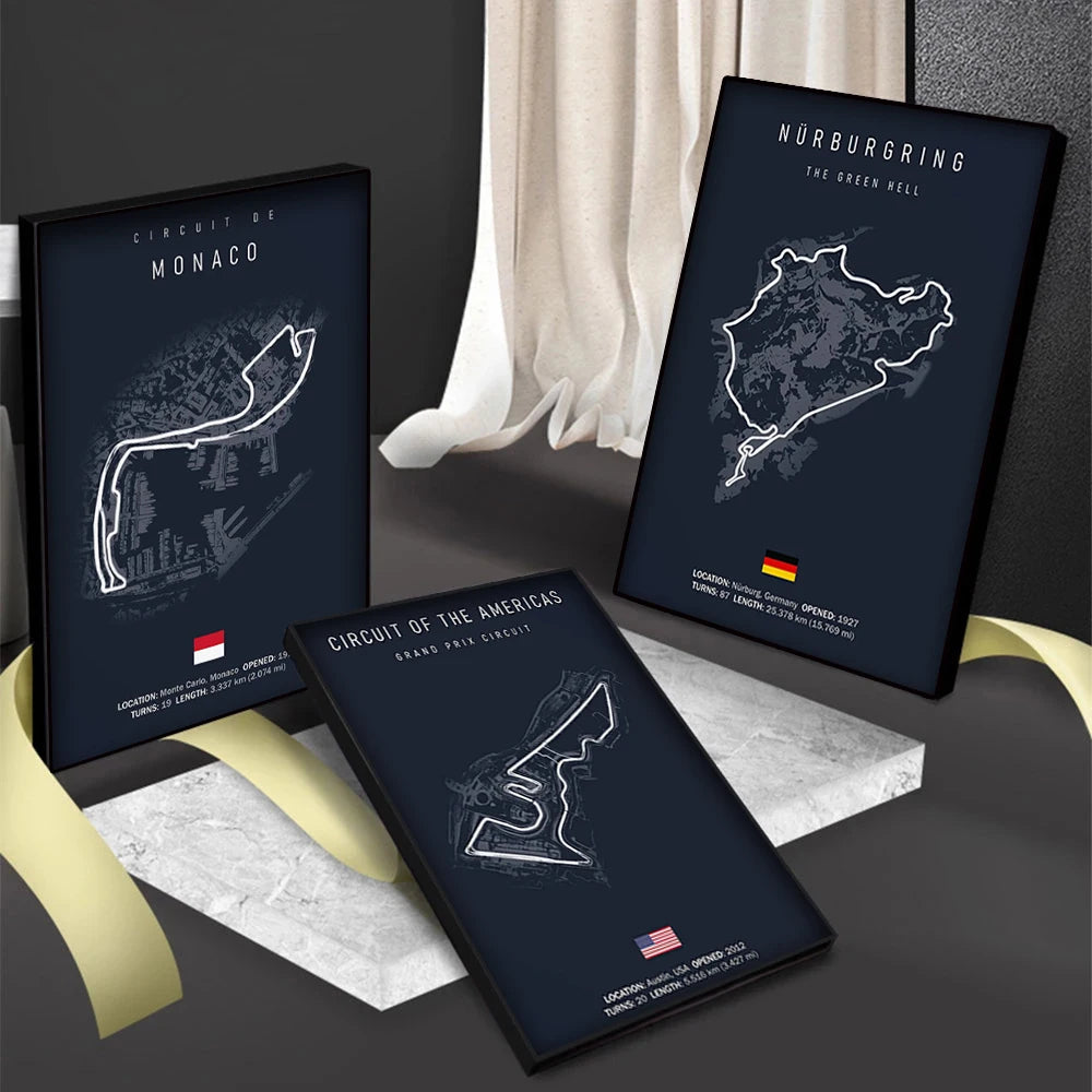 Affiche F1 – Carte du Circuit de Imola - Italie