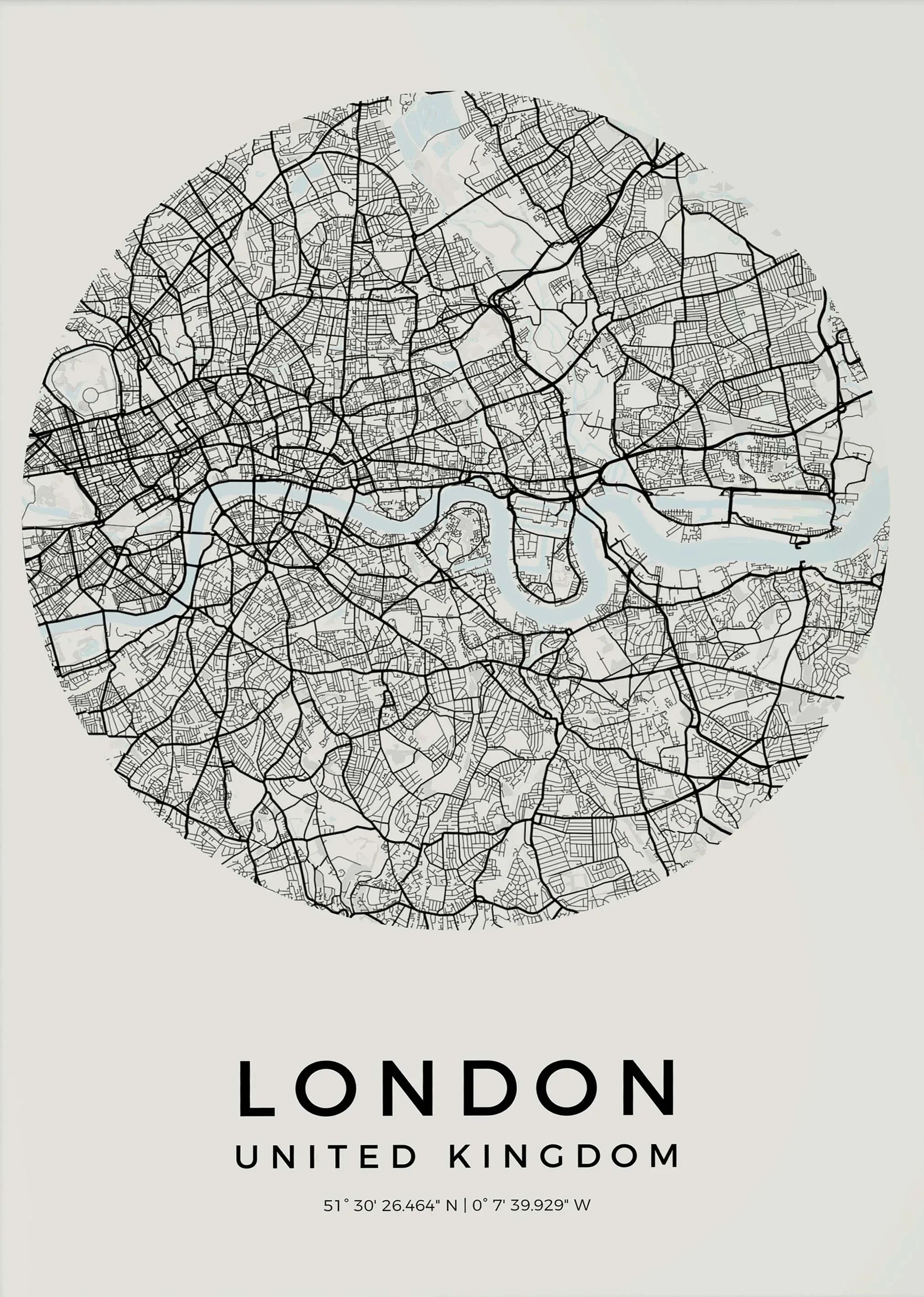 Carte de Londres – Affiche Murale vintage