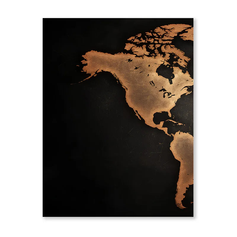 Carte du monde triptyque en 3 panneaux