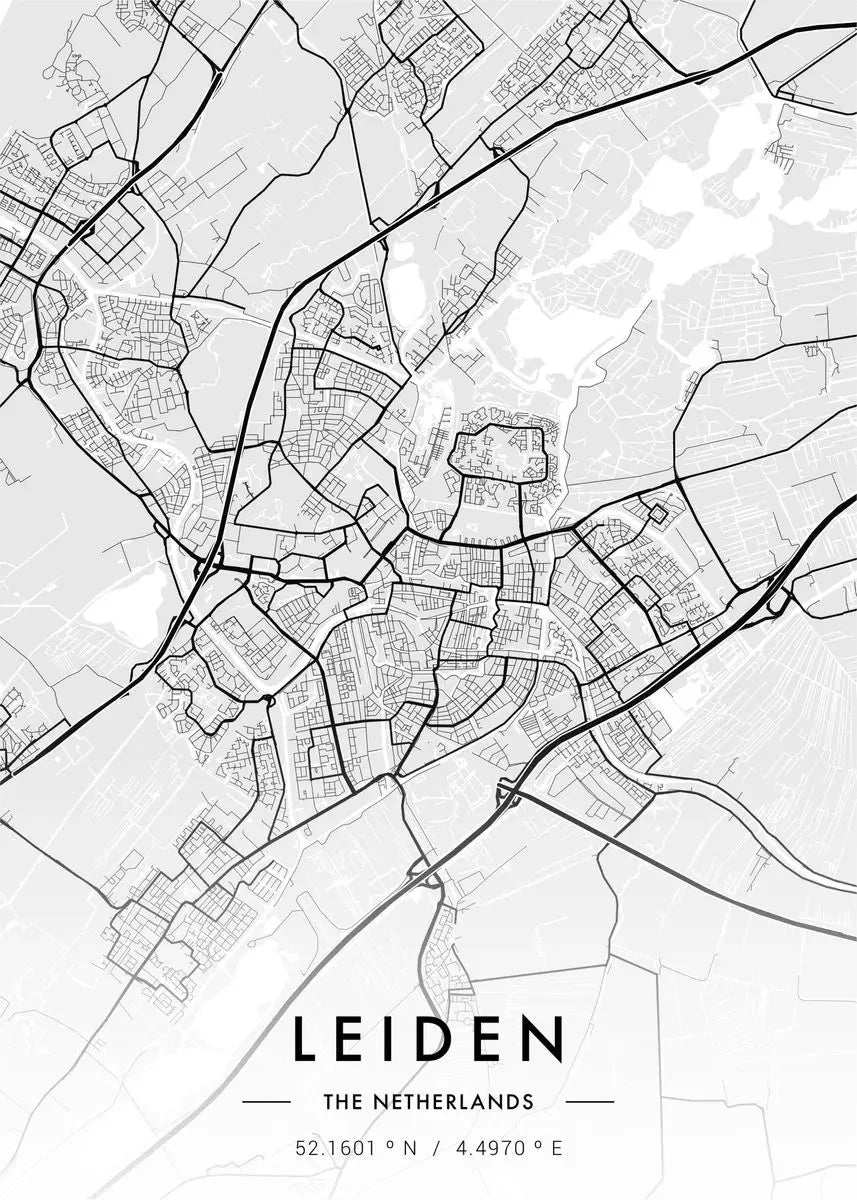 Carte de New Yo – Affiche Murale en Noir et Blanc