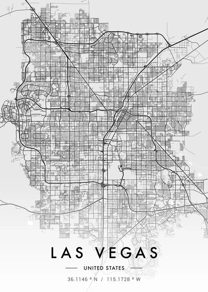 Carte de New Yo – Affiche Murale en Noir et Blanc