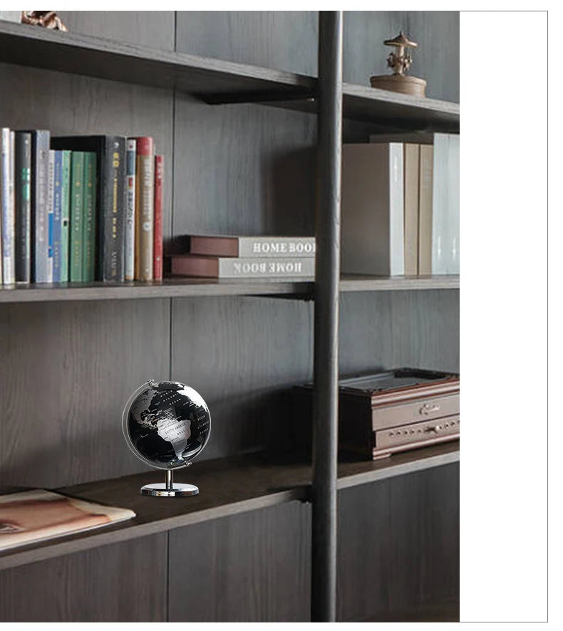 Globe Terrestre de Bureau Noir – Décoratif & Éducatif