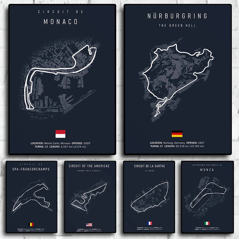 Affiche F1 – Carte du Circuit de Imola - Italie