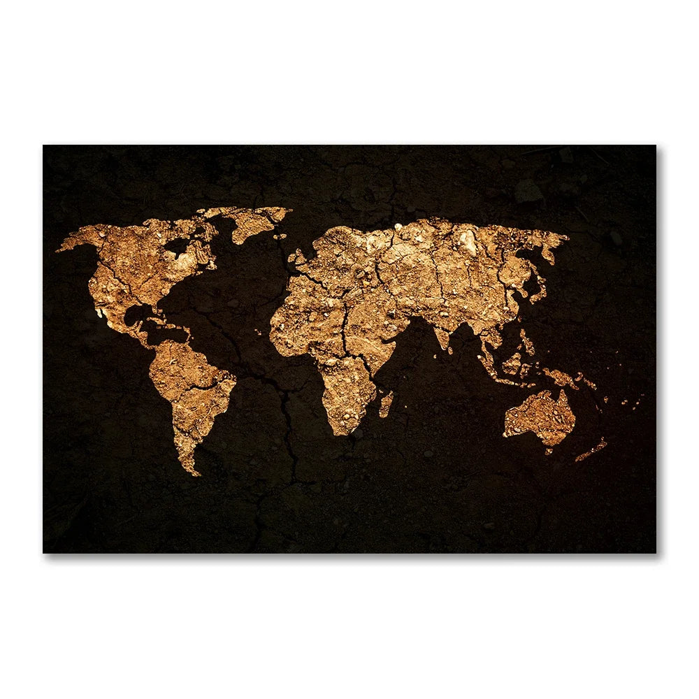 Carte du Monde décorative moderne – Poster murale design
