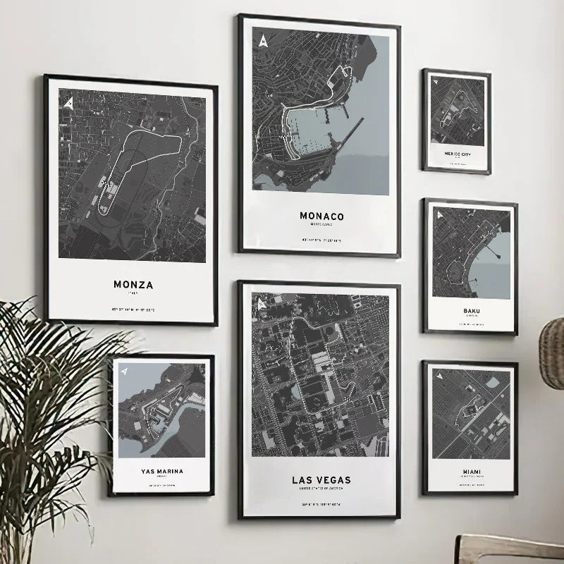 Affiche F1 – Carte du Circuit de Monte Carlo - Monaco