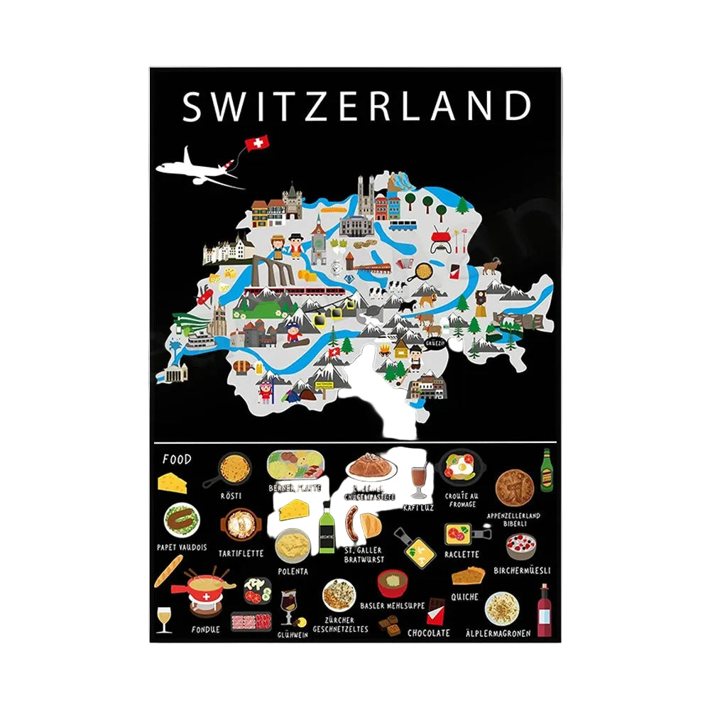 Poster Carte Gastronomique & Culturelle de l'Ukraine