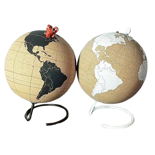Globe terrestre liège avec support, à personnaliser