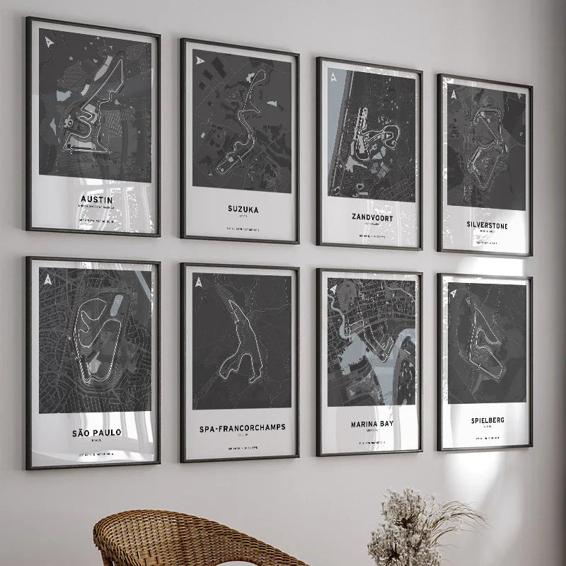 Affiche F1 – Carte du Circuit de Monte Carlo - Monaco