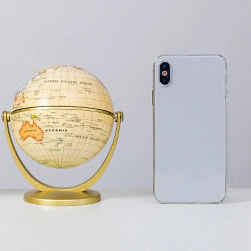 Mini globe terrestre rotatif rétro