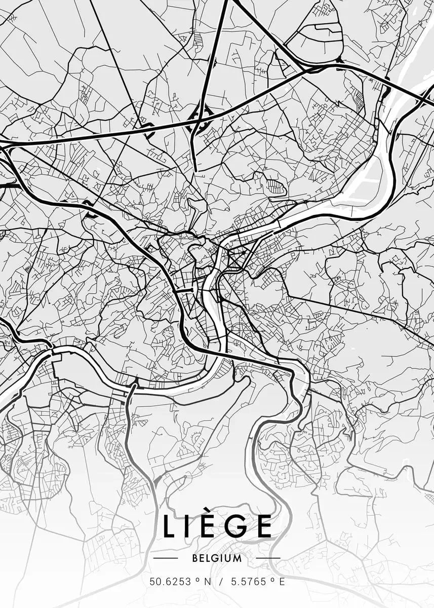 Carte de New Yo – Affiche Murale en Noir et Blanc