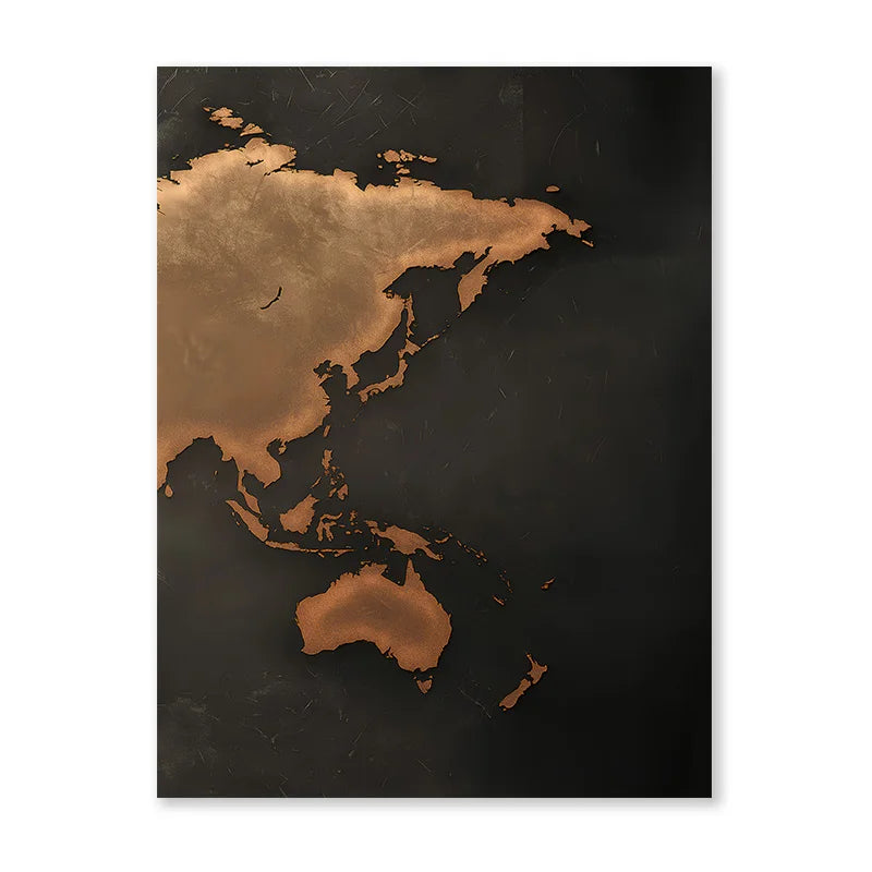 Carte du monde triptyque en 3 panneaux