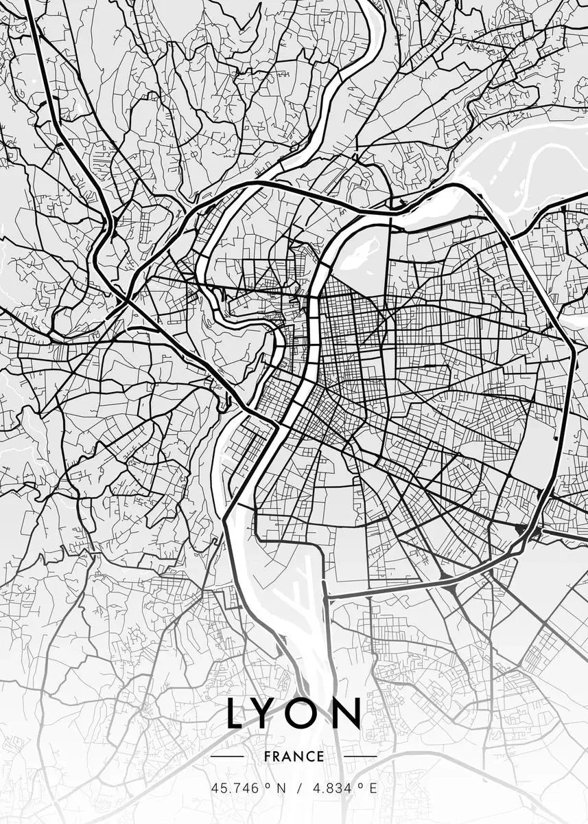 Carte de New Yo – Affiche Murale en Noir et Blanc