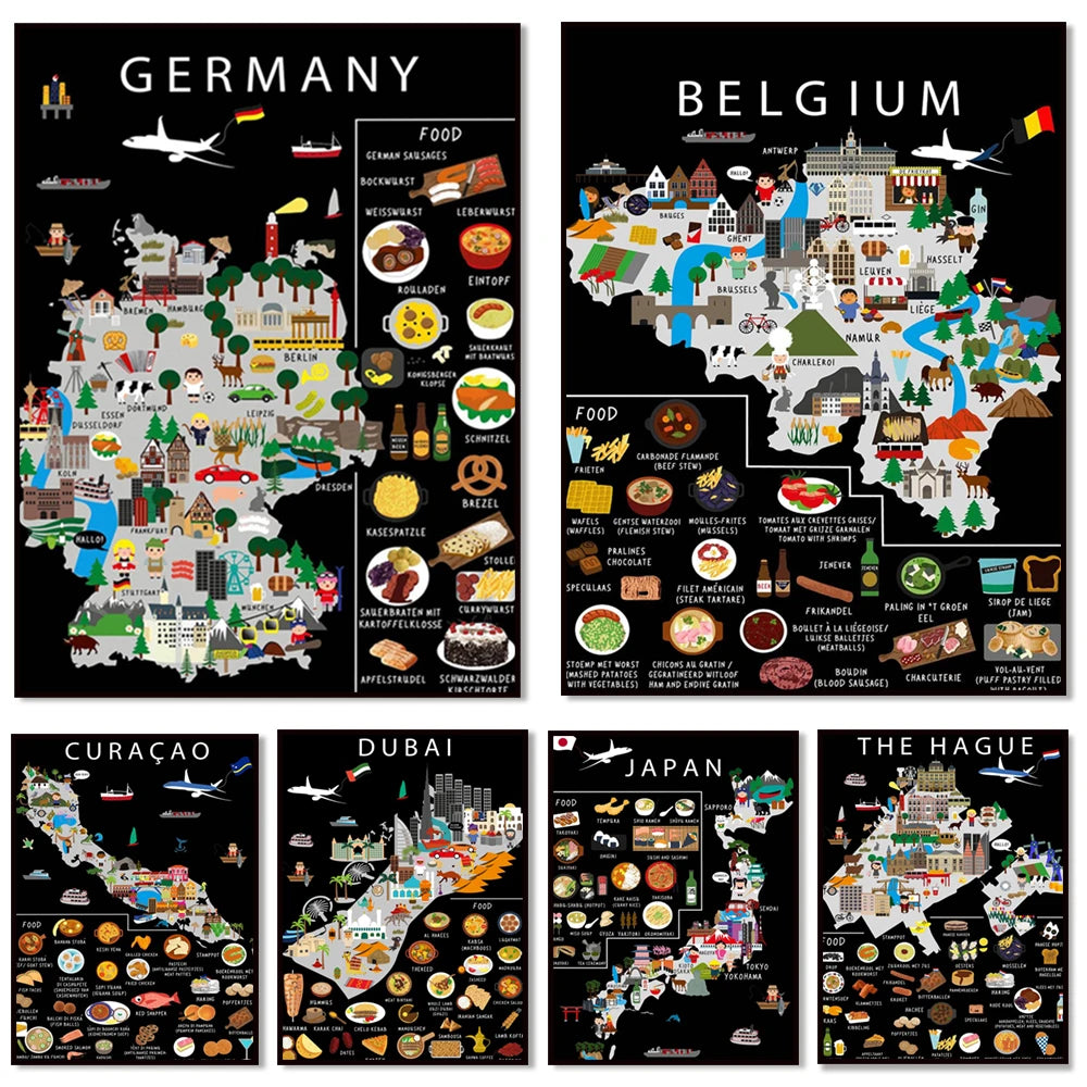 Poster Carte Gastronomique & Culturelle de Bali