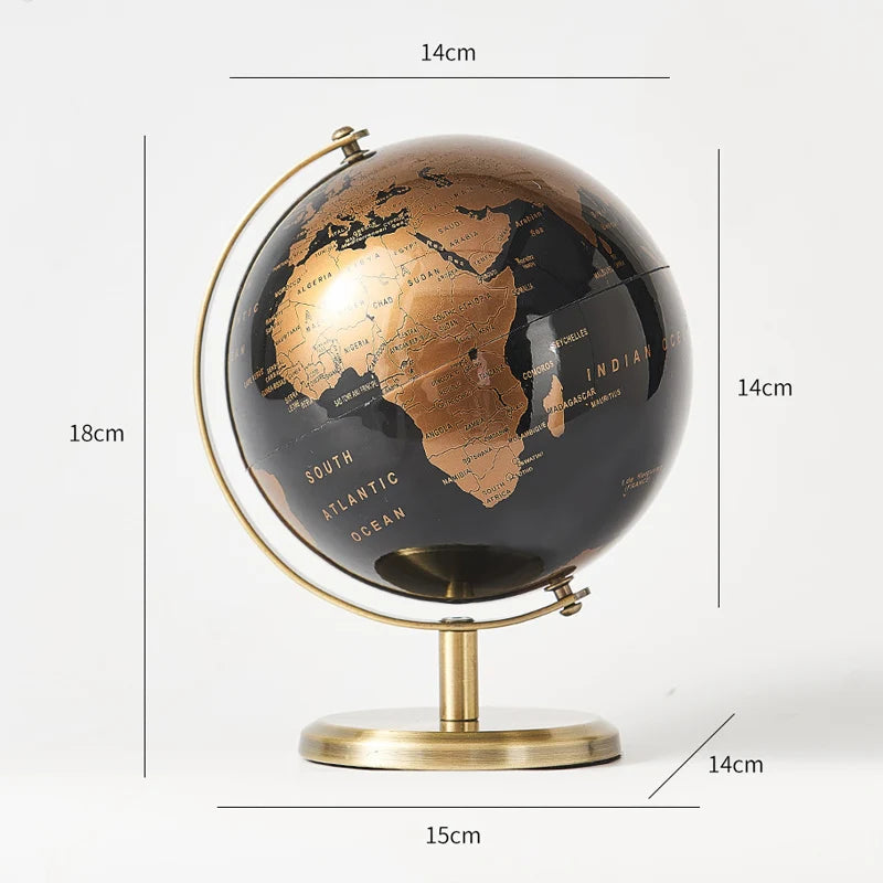 Globe Terrestre de Bureau Noir – Décoratif & Éducatif