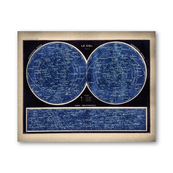 Affiche Carte du Monde Céleste en Français -  Le Ciel