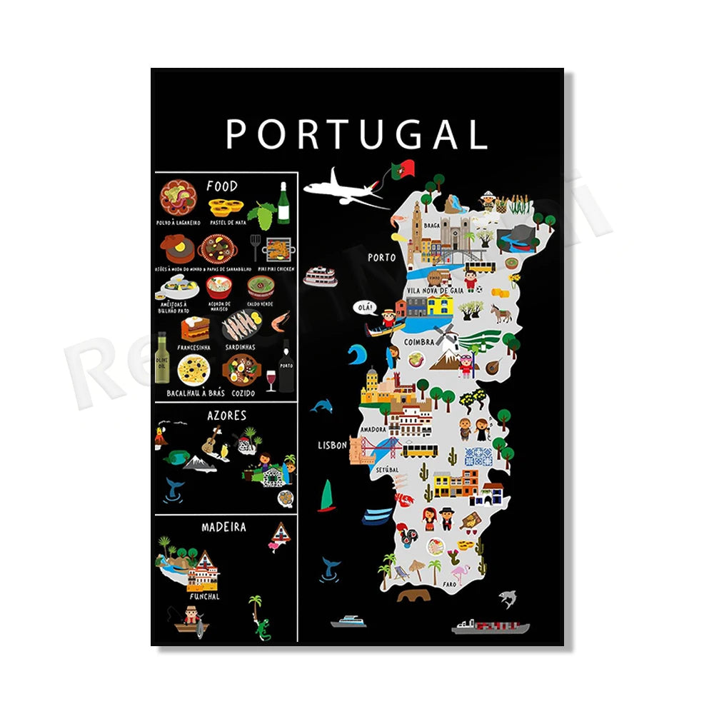 Poster Carte Gastronomique & Culturelle de l'Ukraine