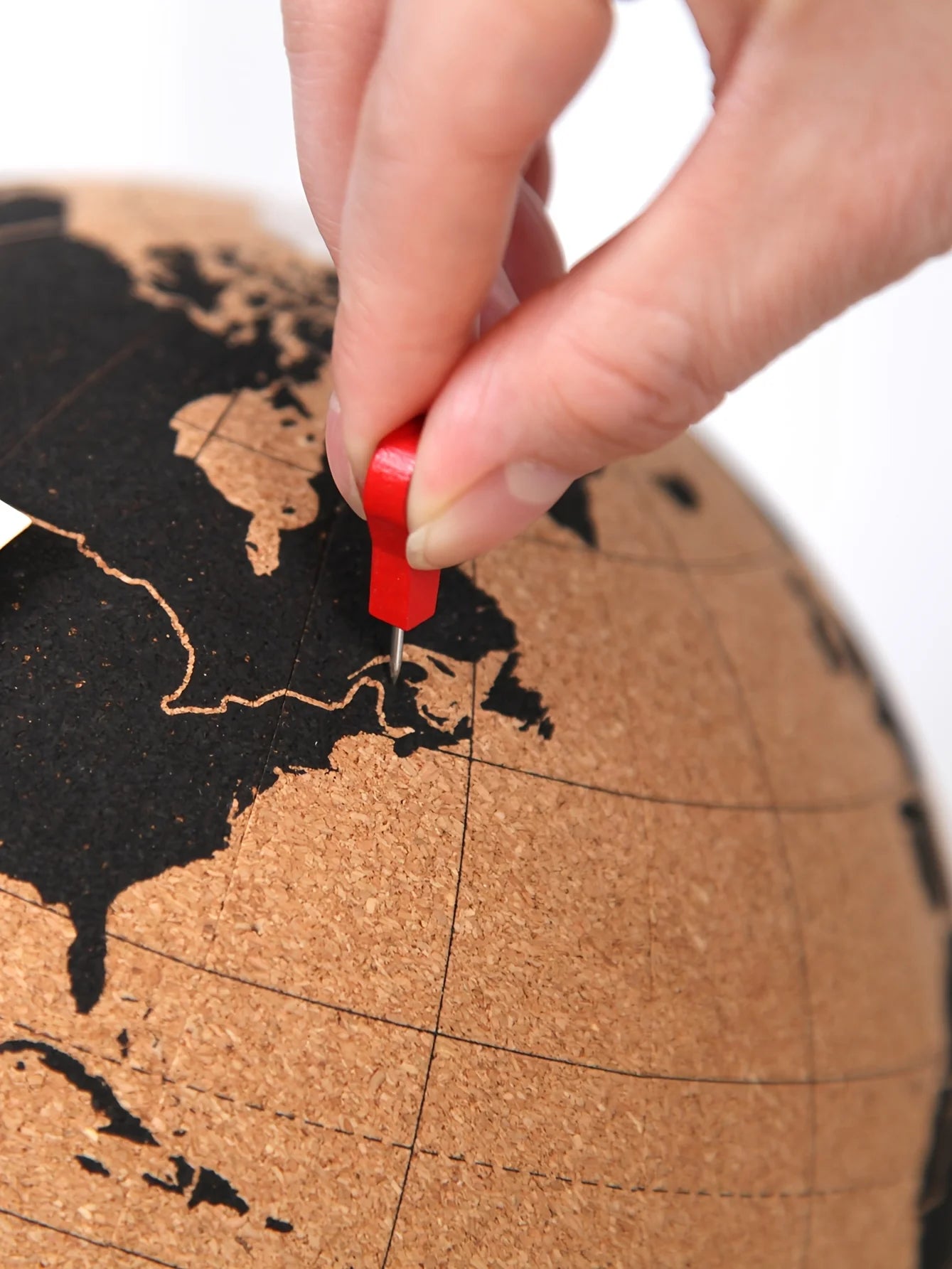 Globe terrestre liège avec support, à personnaliser