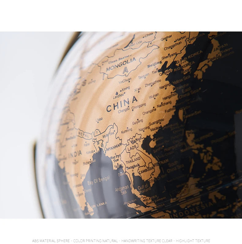 Globe Terrestre de Bureau Noir – Décoratif & Éducatif