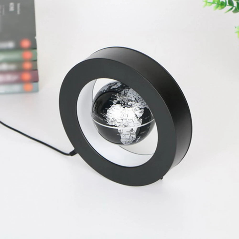 Globe Terrestre Flottant LED – Carte du Monde en Lévitation Magnétique Rotative