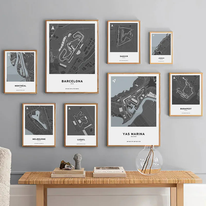 Affiche F1 – Carte du Circuit de Monte Carlo - Monaco