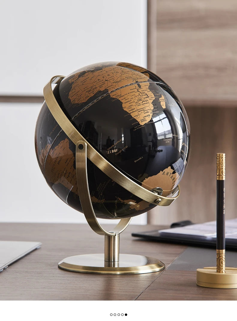Globe Terrestre de Bureau Noir – Décoratif & Éducatif