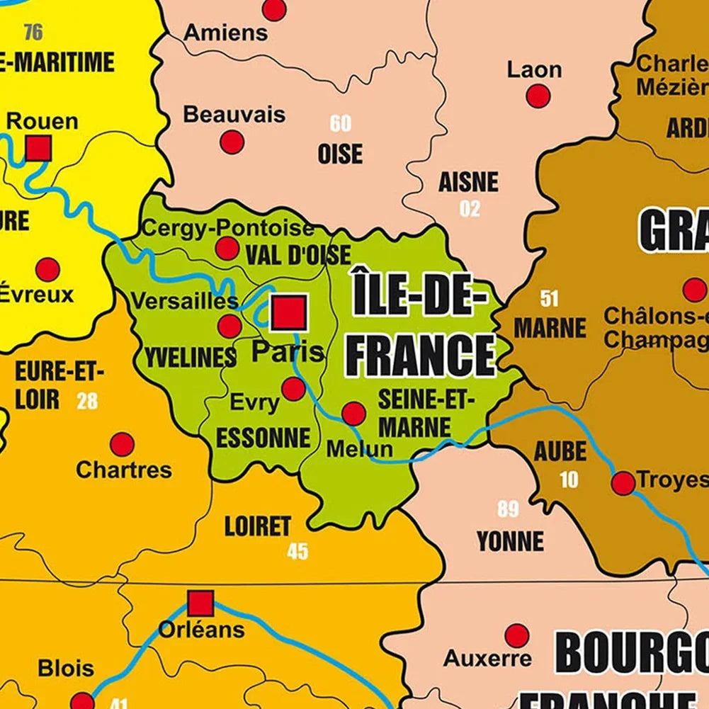 Carte de France des régions, Affiche murale à accrocher