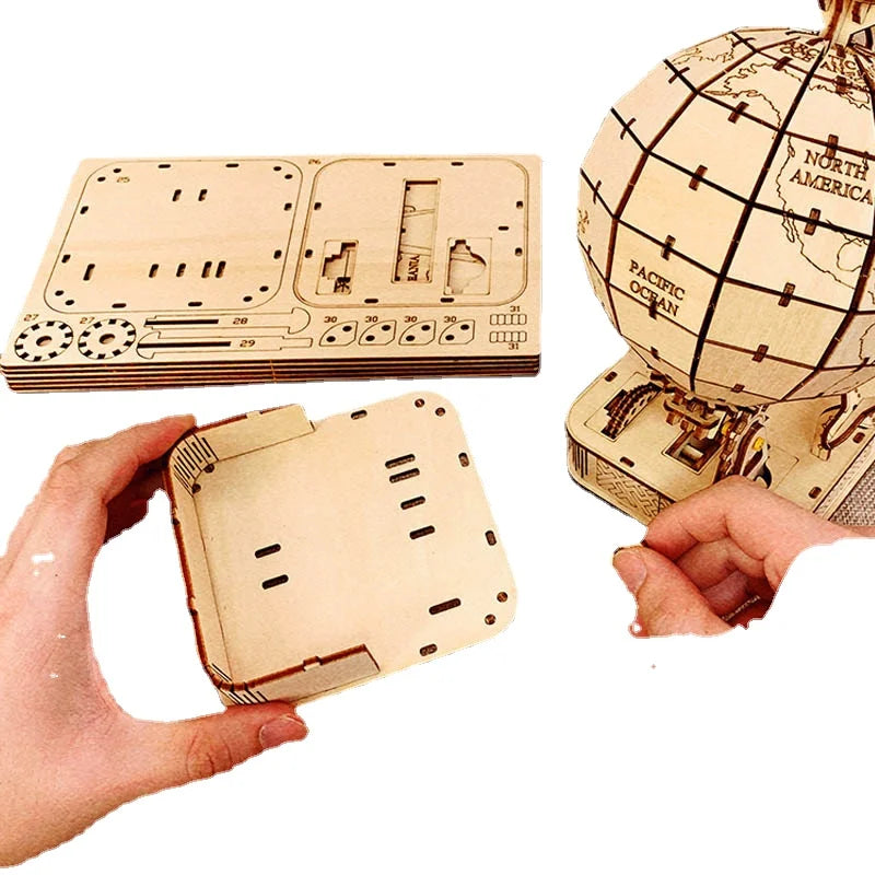 Puzzle 3D en Bois à Assembler, Modèle globe terrestre