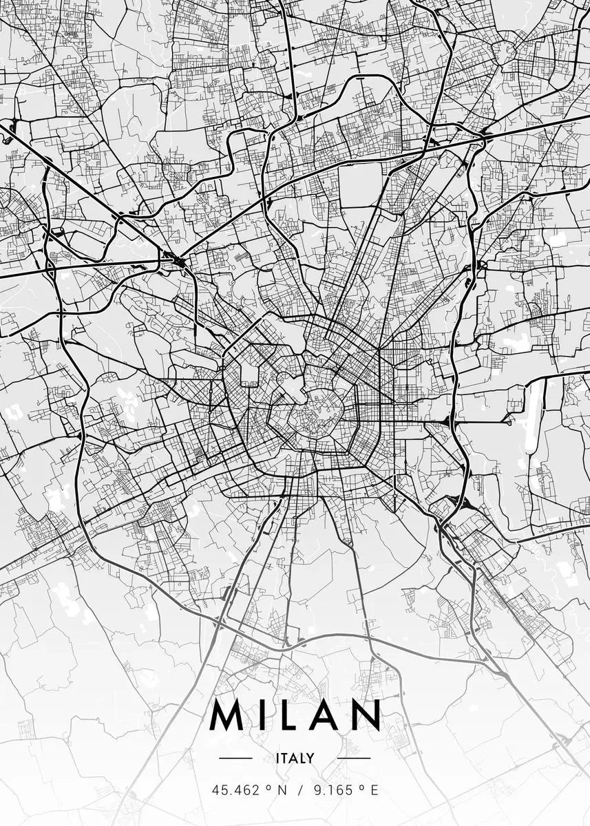 Carte de New Yo – Affiche Murale en Noir et Blanc