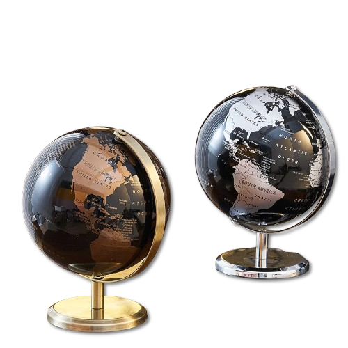 Globe Terrestre de Bureau Noir – Décoratif & Éducatif