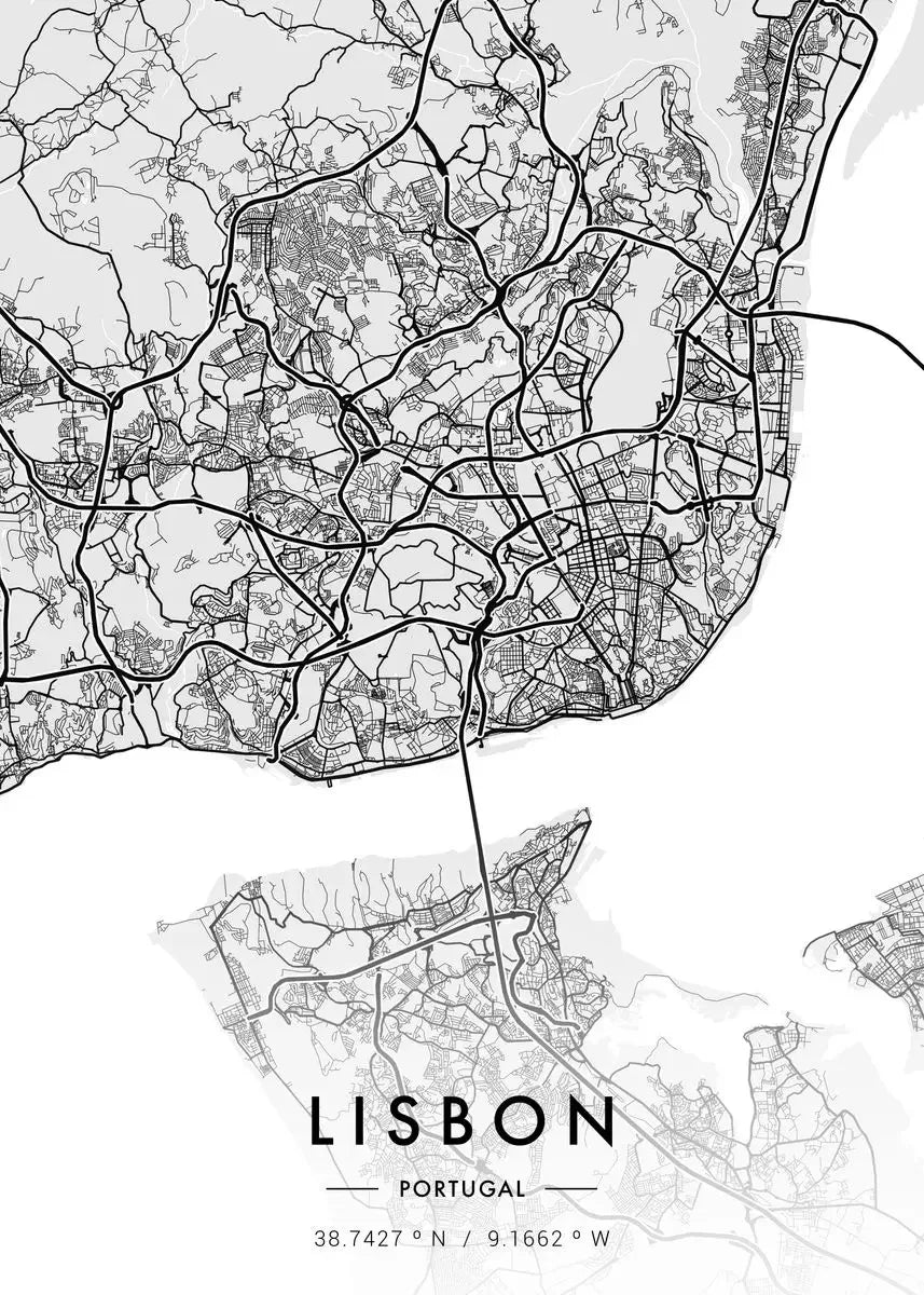 Carte de New Yo – Affiche Murale en Noir et Blanc
