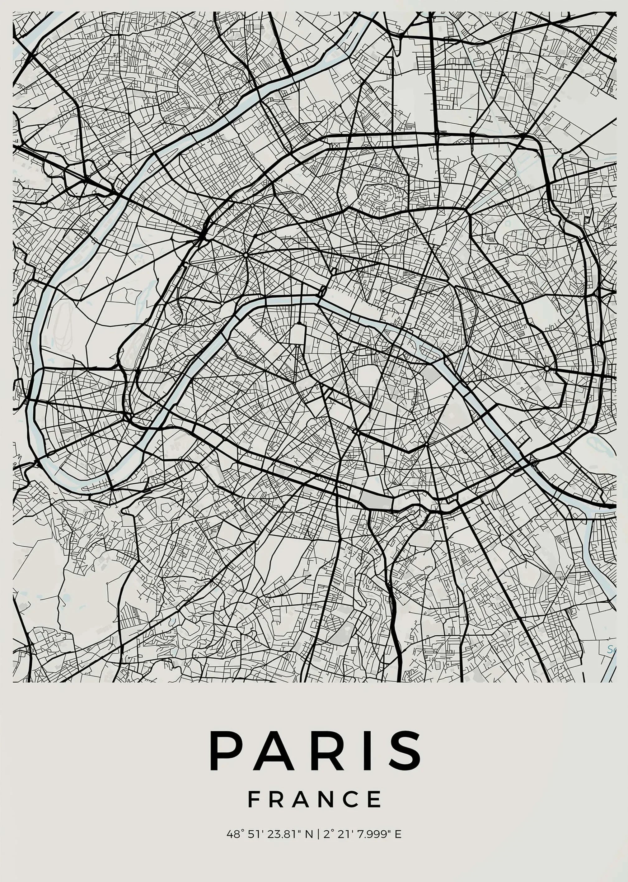 Carte de Paris – Affiche Murale vintage