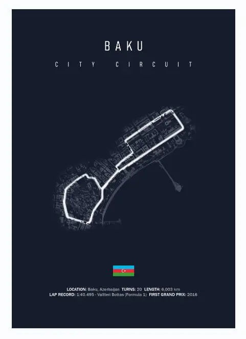 Affiche F1 – Carte du Circuit de Zandvoort - Pays-Bas