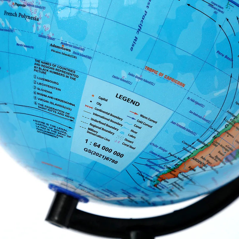 Globe terrestre rotatif et éducatif (plusieurs dimensions)