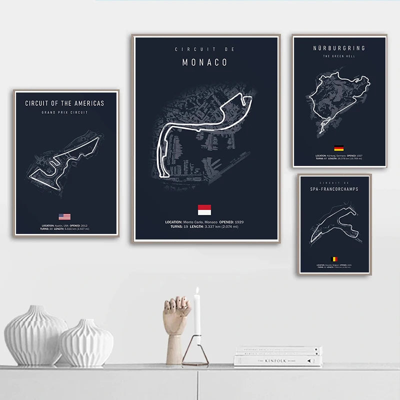 Affiche F1 – Carte du Circuit de Imola - Italie