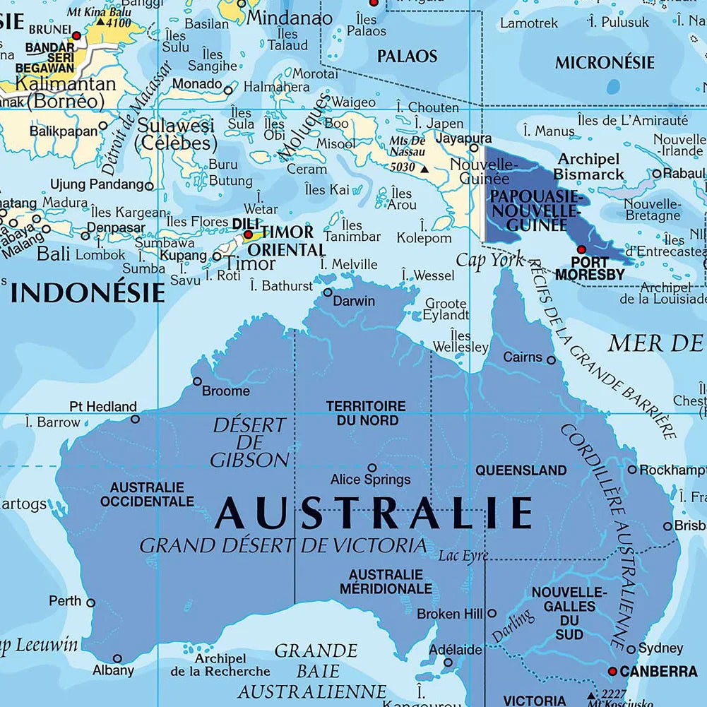 Carte du Monde Murale Éducative en Français