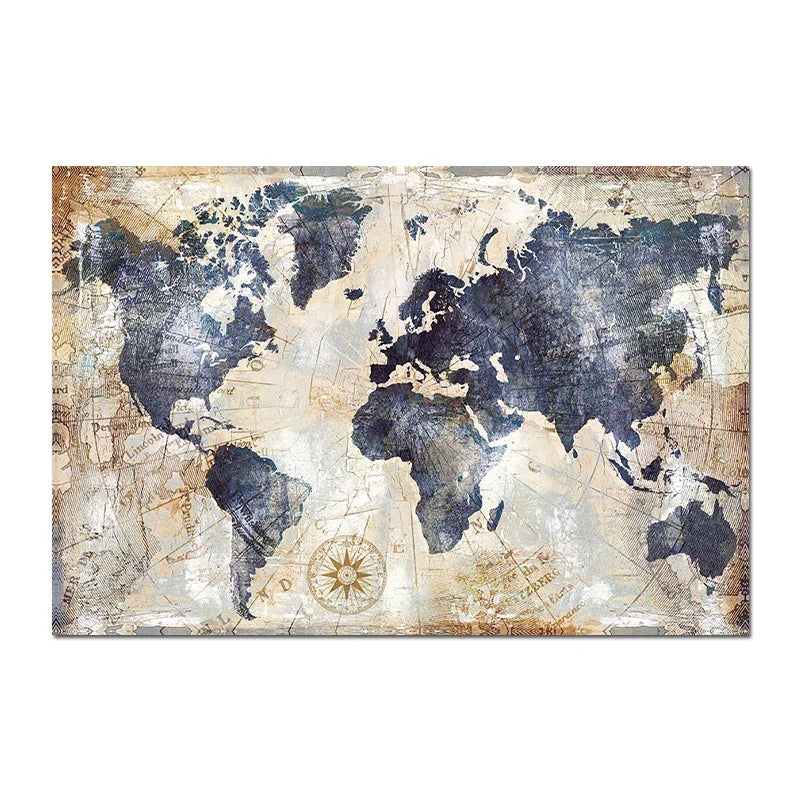 Carte du Monde décorative vintage – Poster murale
