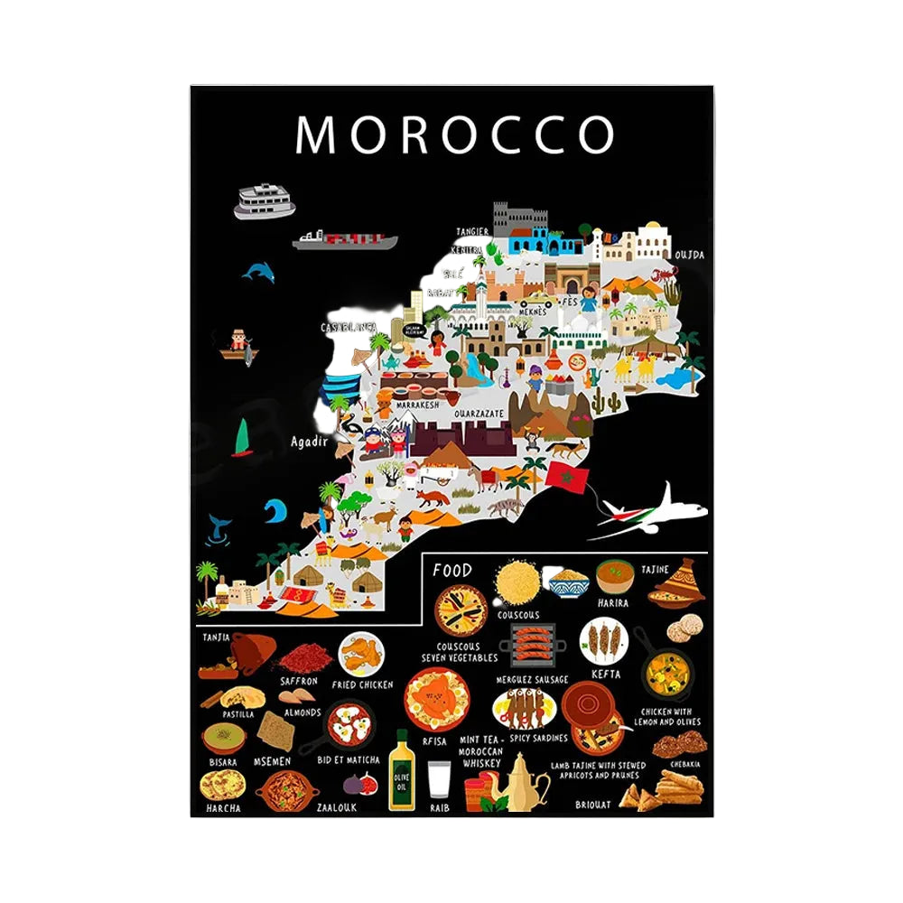 Poster Carte Gastronomique & Culturelle de l'Ukraine