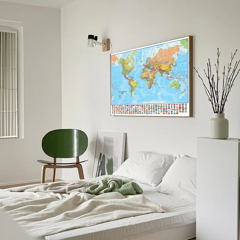 Carte du Monde Murale Éducative pour Enfants en anglais