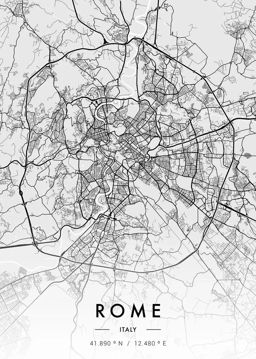 Carte de New Yo – Affiche Murale en Noir et Blanc