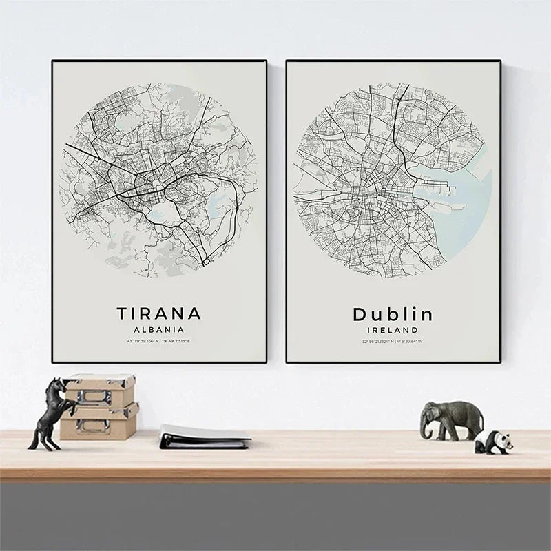 Carte de Dublin – Affiche Murale vintage