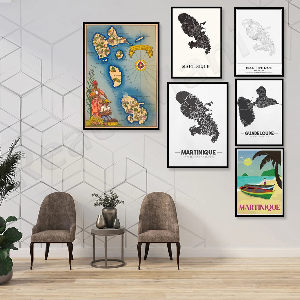 Affiche - Carte des Antilles