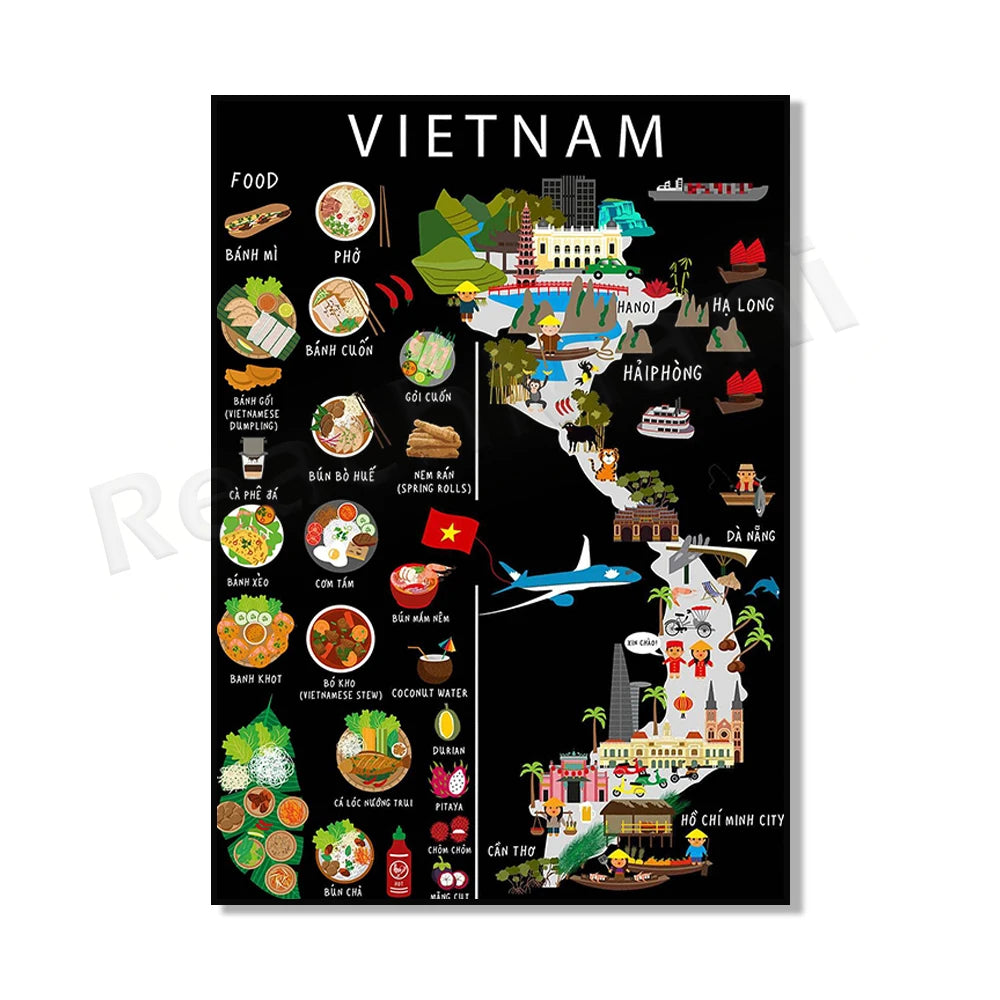 Poster Carte Gastronomique & Culturelle de l'Ukraine