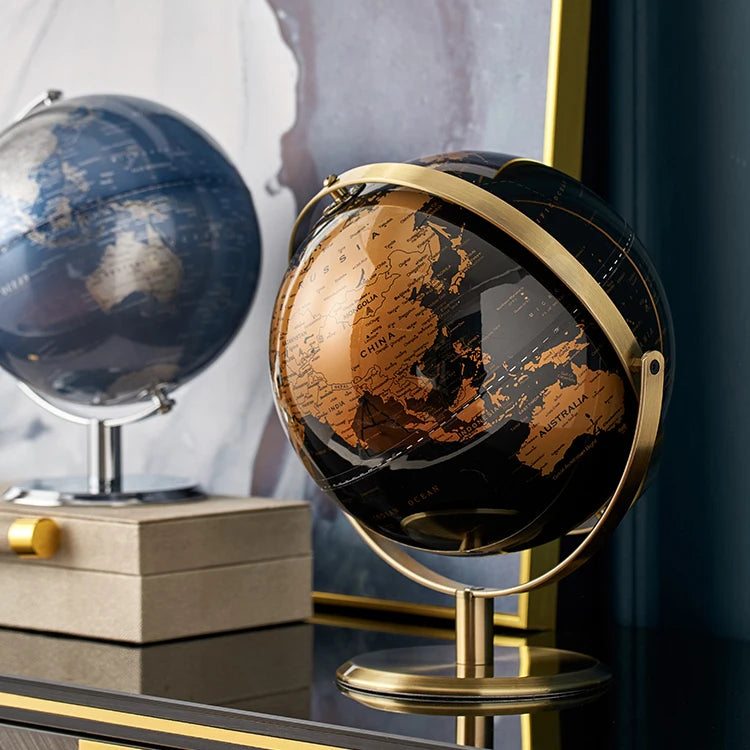 Globe Terrestre de Bureau Noir – Décoratif & Éducatif
